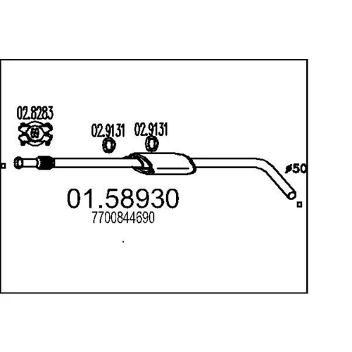 Stredný tlmič výfuku MTS 01.58930