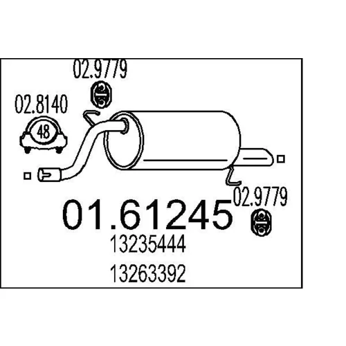 Koncový tlmič výfuku 01.61245 /MTS/