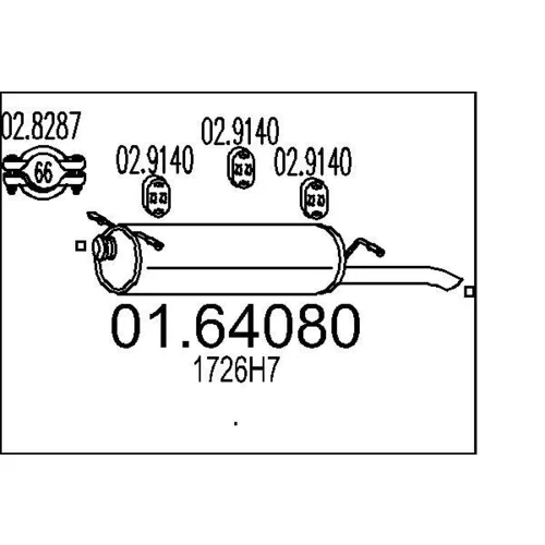 Koncový tlmič výfuku MTS 01.64080