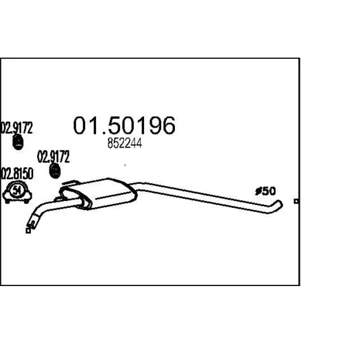 Stredný tlmič výfuku MTS 01.50196