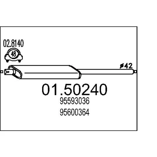 Stredný tlmič výfuku MTS 01.50240