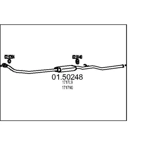Stredný tlmič výfuku MTS 01.50248