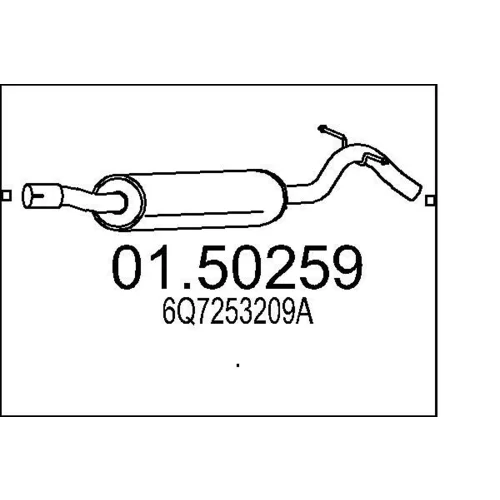Stredný tlmič výfuku MTS 01.50259