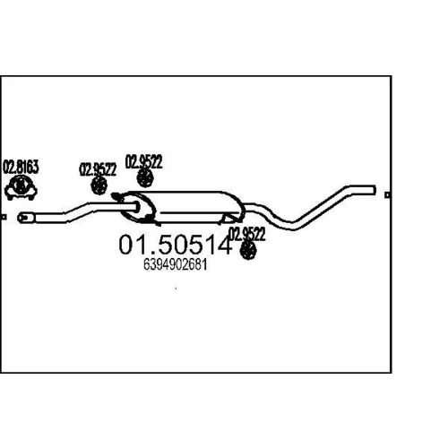Stredný tlmič výfuku MTS 01.50514