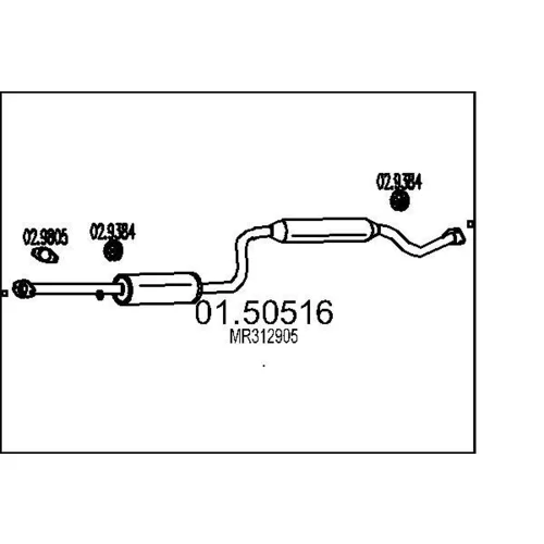 Stredný tlmič výfuku MTS 01.50516