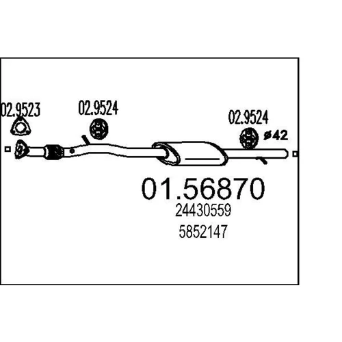 Stredný tlmič výfuku MTS 01.56870