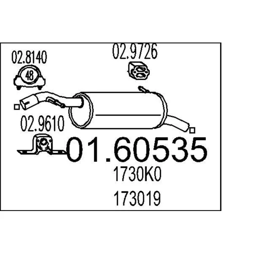 Koncový tlmič výfuku MTS 01.60535