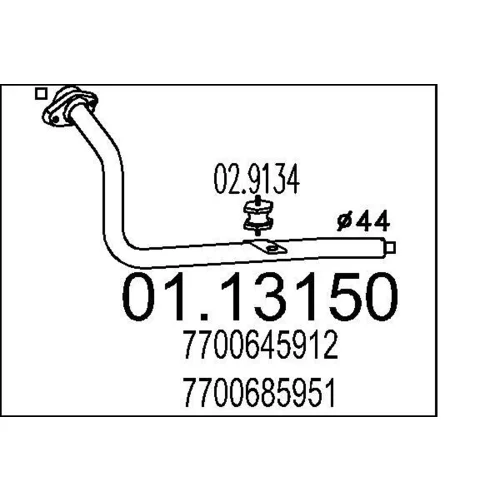Výfukové potrubie 01.13150 /MTS/