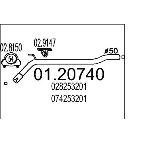 Výfukové potrubie MTS 01.20740