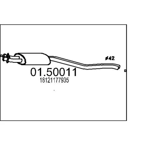 Stredný tlmič výfuku MTS 01.50011