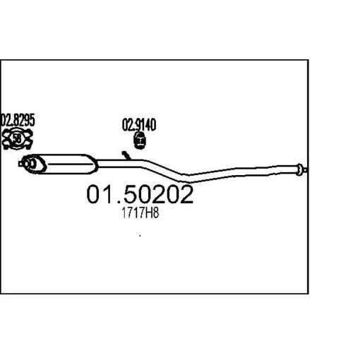 Stredný tlmič výfuku MTS 01.50202