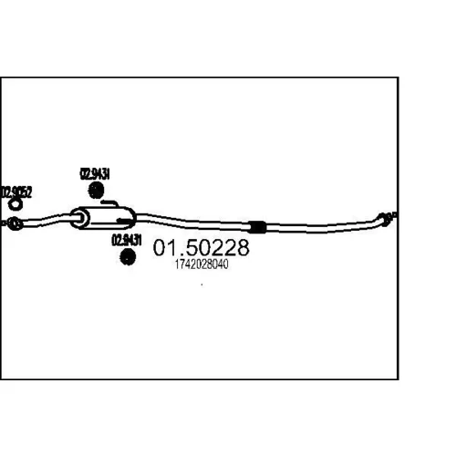 Stredný tlmič výfuku MTS 01.50228