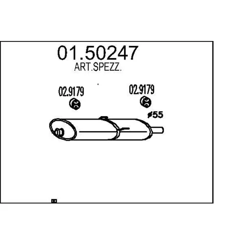 Stredný tlmič výfuku MTS 01.50247