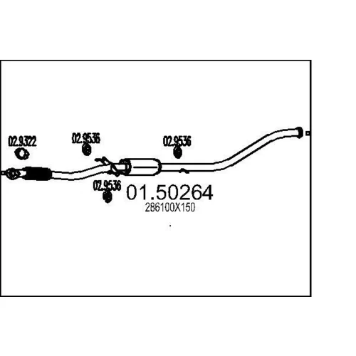 Stredný tlmič výfuku MTS 01.50264