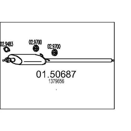 Stredný tlmič výfuku MTS 01.50687