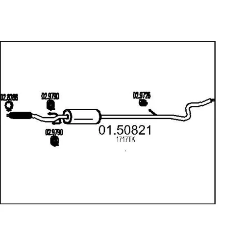Stredný tlmič výfuku MTS 01.50821