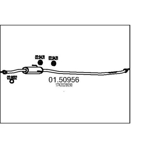 Stredný tlmič výfuku MTS 01.50956
