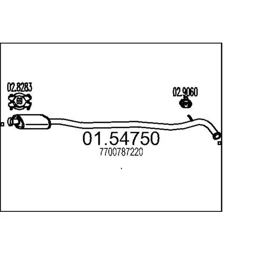 Stredný tlmič výfuku MTS 01.54750