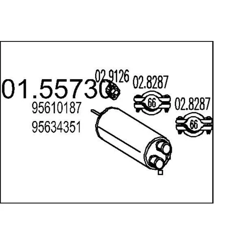 Stredný tlmič výfuku MTS 01.55730
