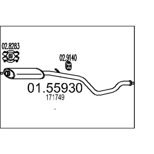 Stredný tlmič výfuku MTS 01.55930