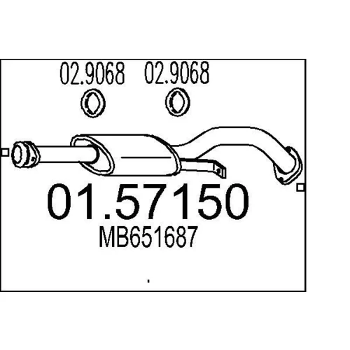 Stredný tlmič výfuku MTS 01.57150