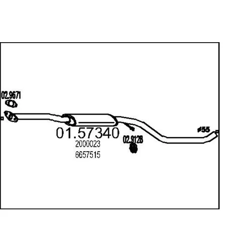 Stredný tlmič výfuku MTS 01.57340