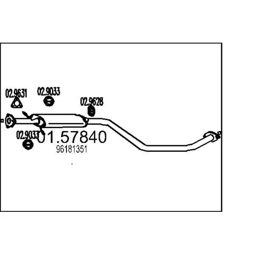 Stredný tlmič výfuku MTS 01.57840