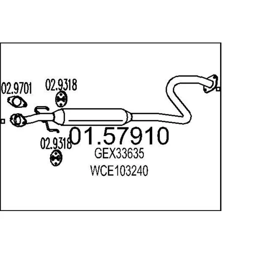 Stredný tlmič výfuku MTS 01.57910