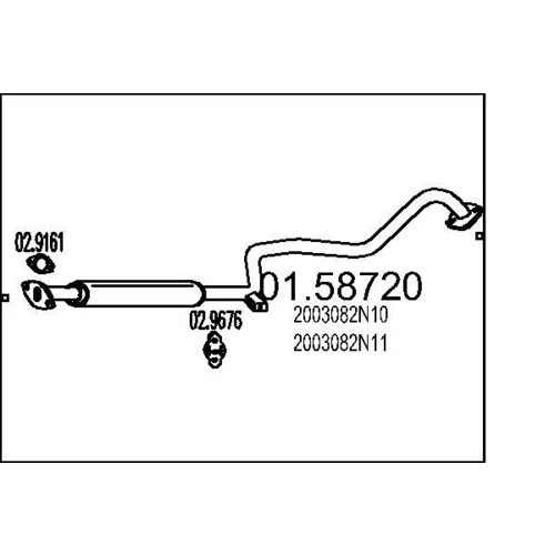 Stredný tlmič výfuku MTS 01.58720