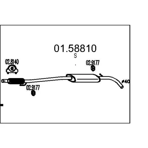 Stredný tlmič výfuku MTS 01.58810