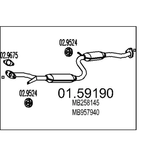 Stredný tlmič výfuku MTS 01.59190