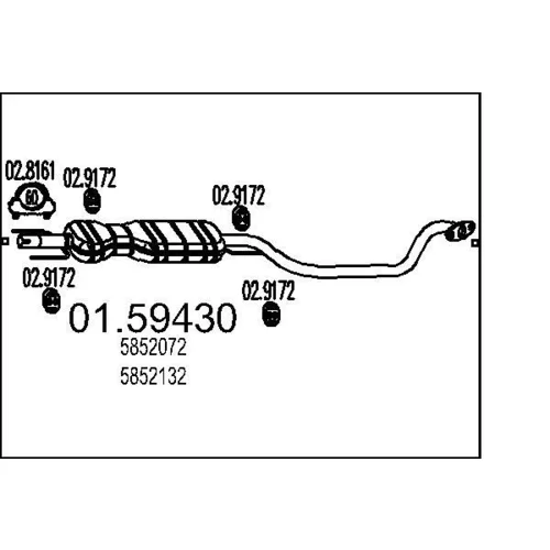 Stredný tlmič výfuku MTS 01.59430