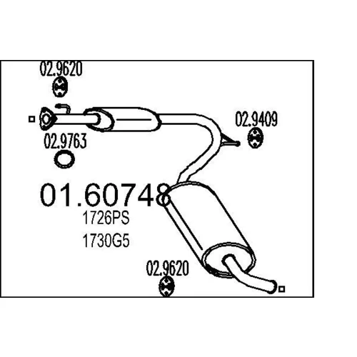 Koncový tlmič výfuku MTS 01.60748
