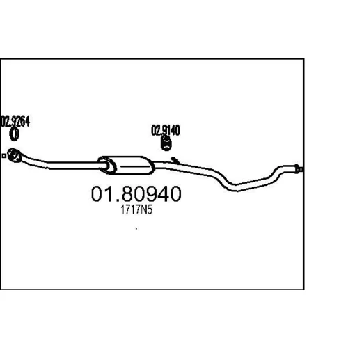 Stredný tlmič výfuku MTS 01.80940