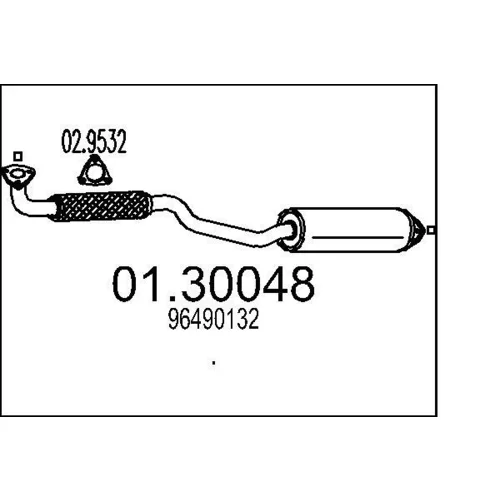 Predný tlmič výfuku MTS 01.30048