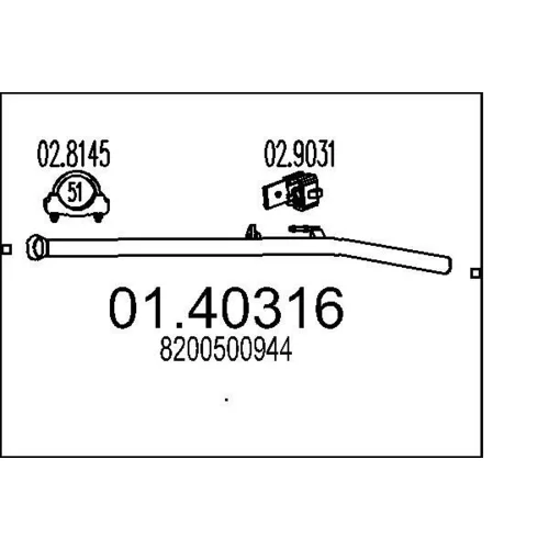 Výfukové potrubie MTS 01.40316