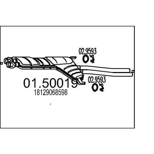 Stredný tlmič výfuku MTS 01.50019