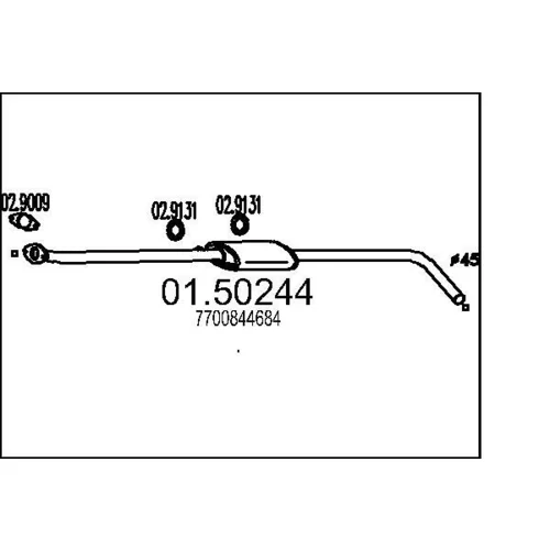 Stredný tlmič výfuku MTS 01.50244