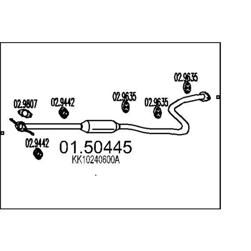 Stredný tlmič výfuku MTS 01.50445