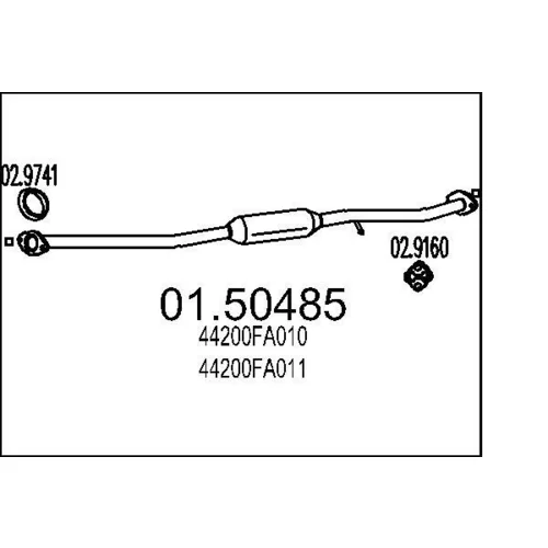 Stredný tlmič výfuku MTS 01.50485