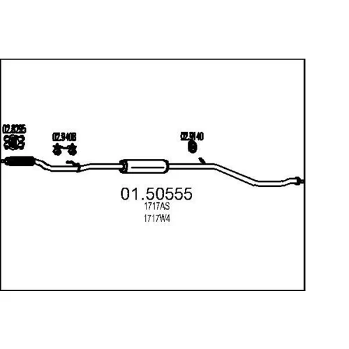 Stredný tlmič výfuku MTS 01.50555