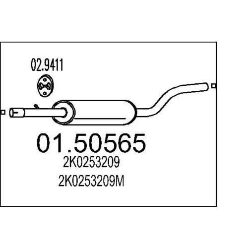 Stredný tlmič výfuku MTS 01.50565