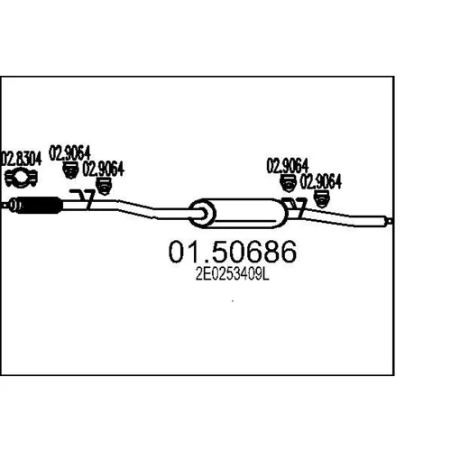 Stredný tlmič výfuku MTS 01.50686
