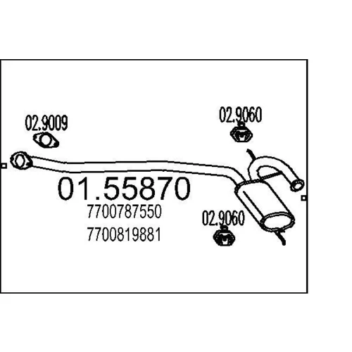 Stredný tlmič výfuku MTS 01.55870