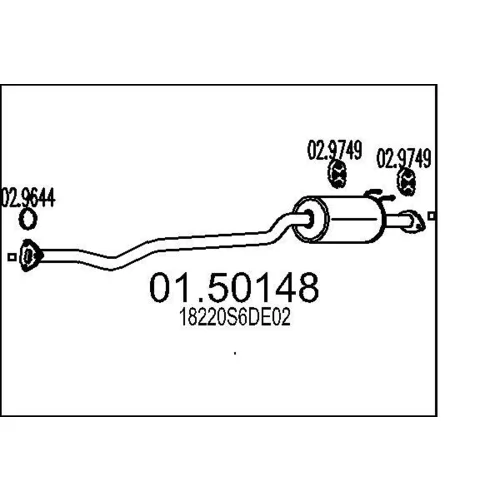Stredný tlmič výfuku MTS 01.50148