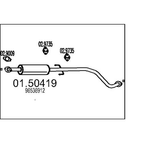 Stredný tlmič výfuku MTS 01.50419