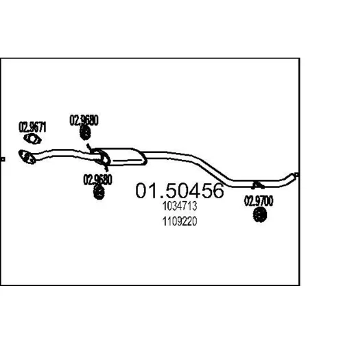 Stredný tlmič výfuku MTS 01.50456