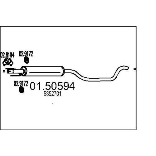 Stredný tlmič výfuku MTS 01.50594