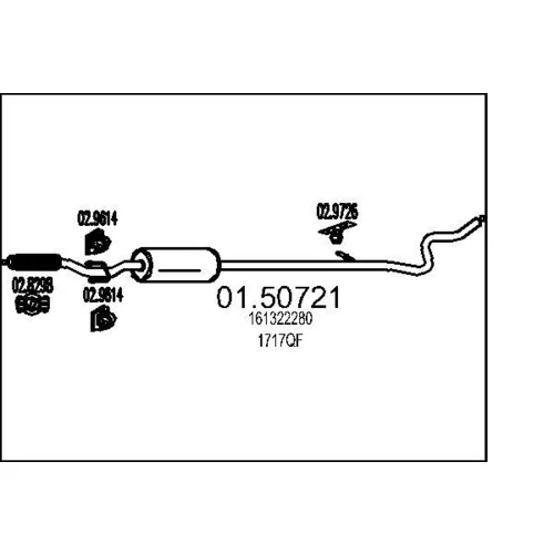Stredný tlmič výfuku MTS 01.50721