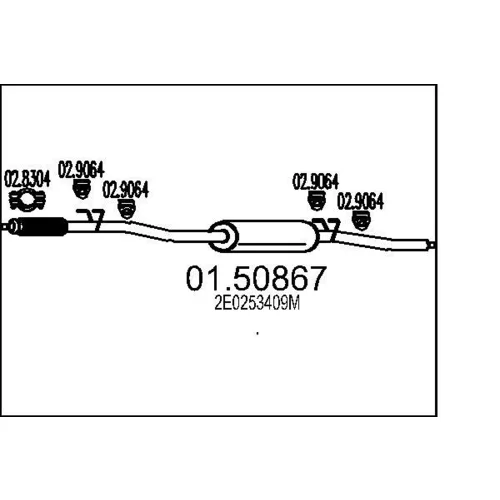 Stredný tlmič výfuku MTS 01.50867